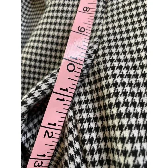 Ann Taylor Black & White Houndstooth High-Waist Pants With Side Zipper Size LP - Picture 7 of 9